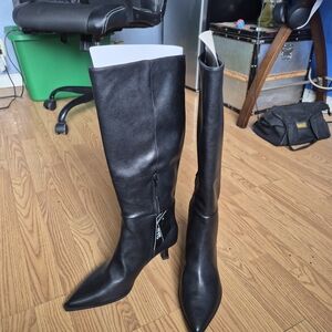 Black Heeled Leather Boots